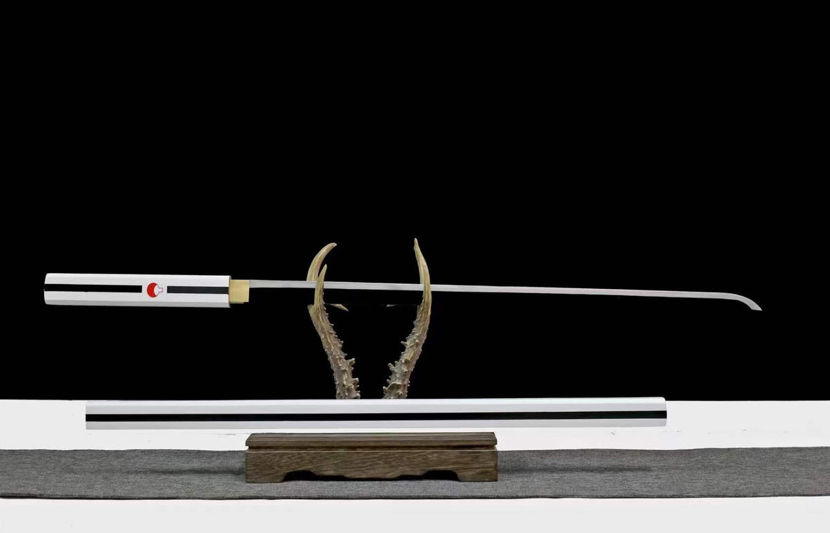 Handmade Anime NARUTO Sasuke Kusanagi-No-Tsurugi Sword Shirasaya Ninja Sword Spring Steel Black Blade - Tophatter Daily Deals