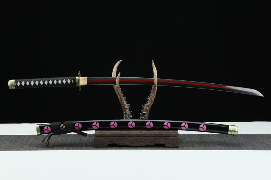 Handmade Anime One Piece Roronoa Zoro's Shusui Katana Sword 1045 High Carbon Steel Red Black Blade - Tophatter Daily Deals
