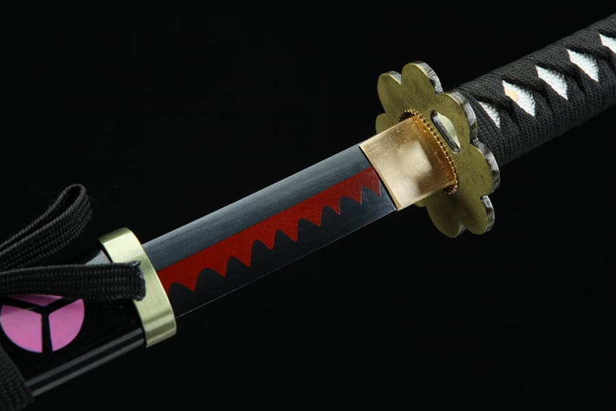 Handmade Anime One Piece Roronoa Zoro's Shusui Katana Sword 1045 High Carbon Steel Red Black Blade - Tophatter Daily Deals