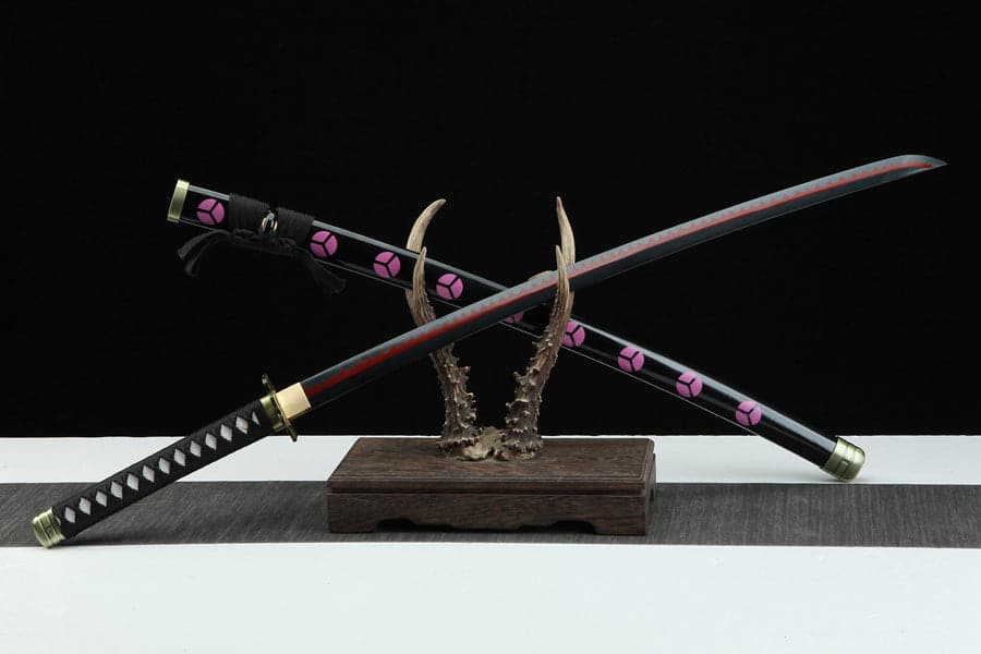 Handmade Anime One Piece Roronoa Zoro's Shusui Katana Sword 1045 High Carbon Steel Red Black Blade - Tophatter Daily Deals