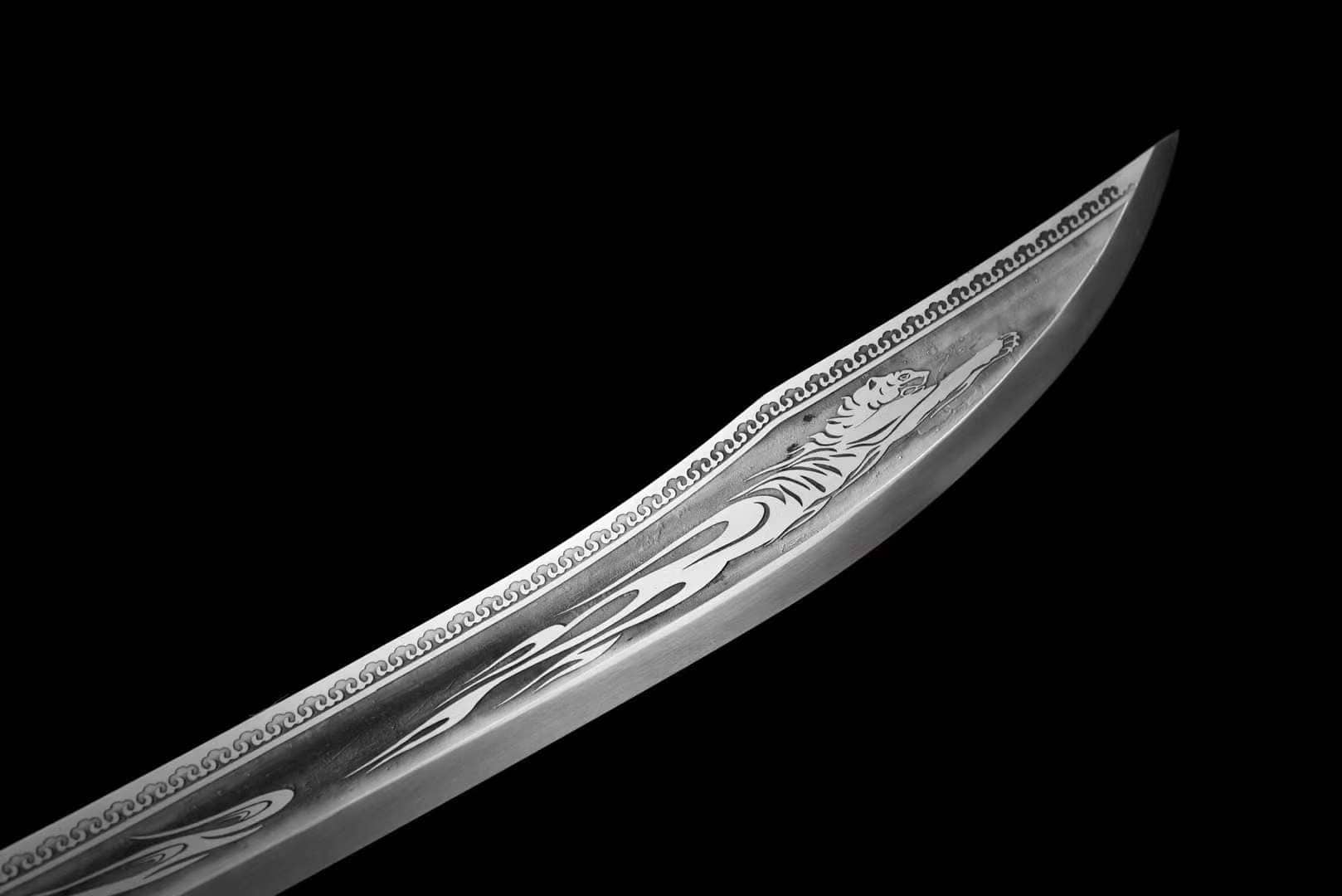 Handmade Beast Demon Oxtail Blade High Manganese Steel Corrosion pattern - Tophatter Daily Deals