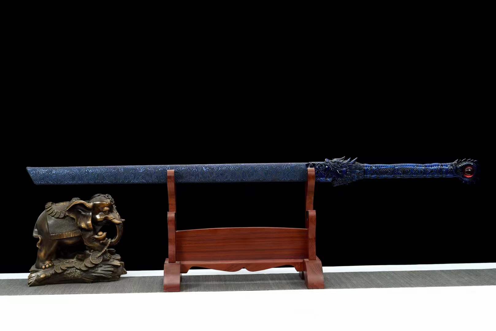 Handmade Blue Flame High Manganese Steel Chinese Sword - Tophatter Daily Deals
