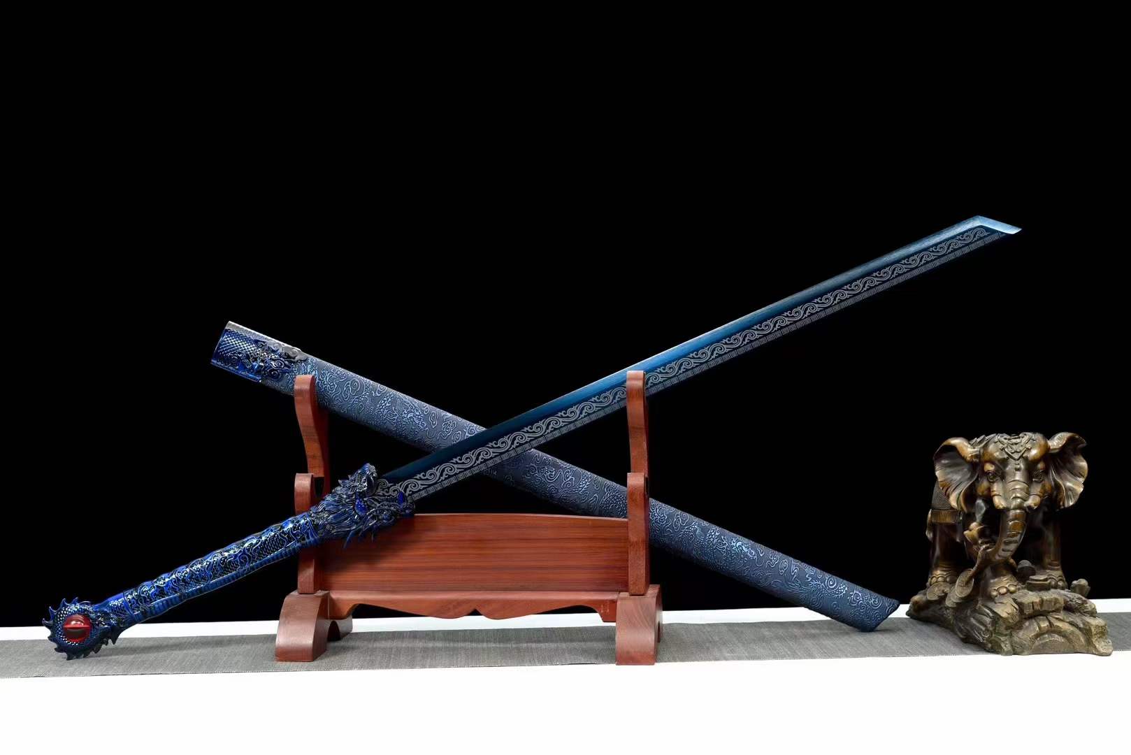 Handmade Blue Flame High Manganese Steel Chinese Sword - Tophatter Daily Deals