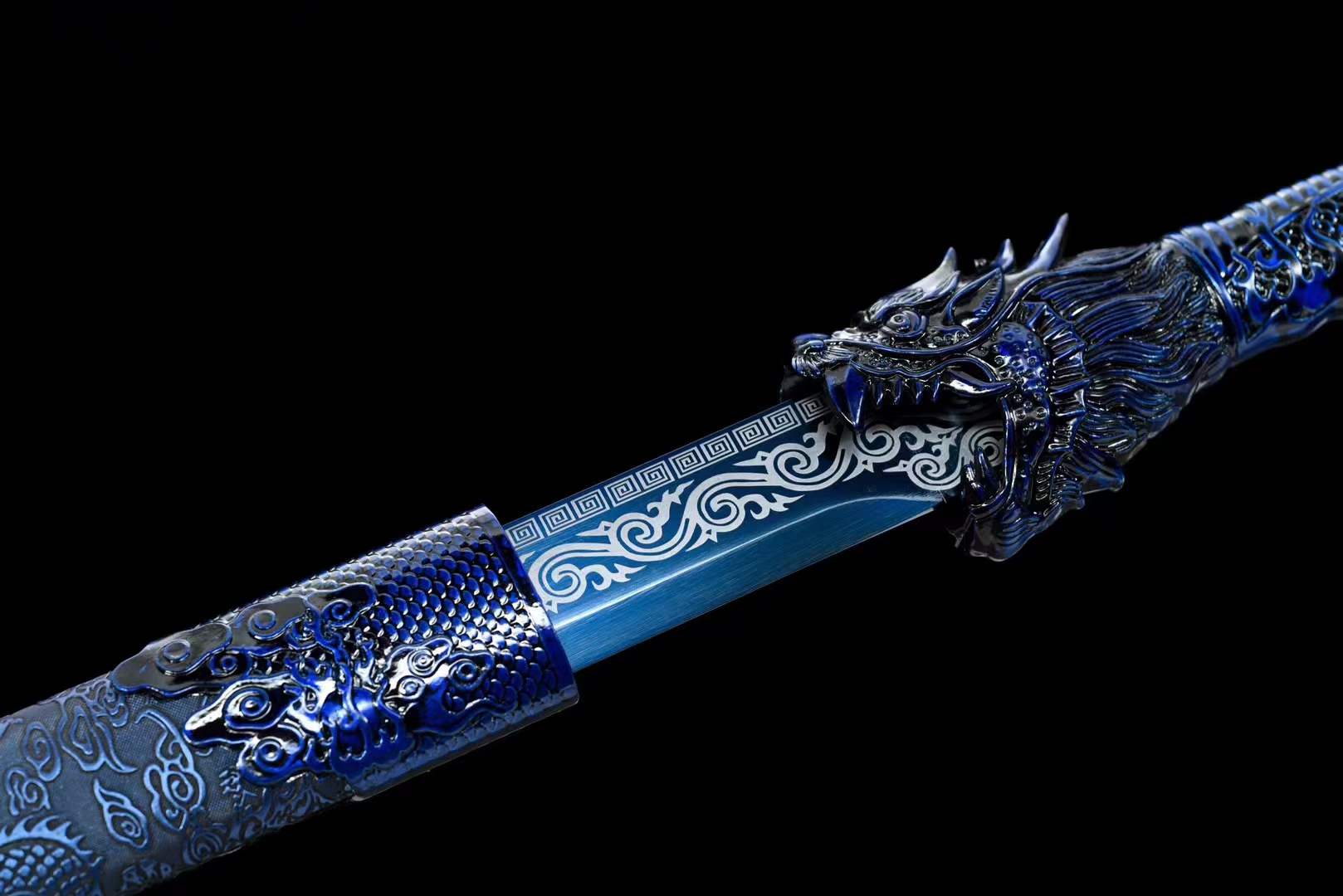 Handmade Blue Flame High Manganese Steel Chinese Sword - Tophatter Daily Deals