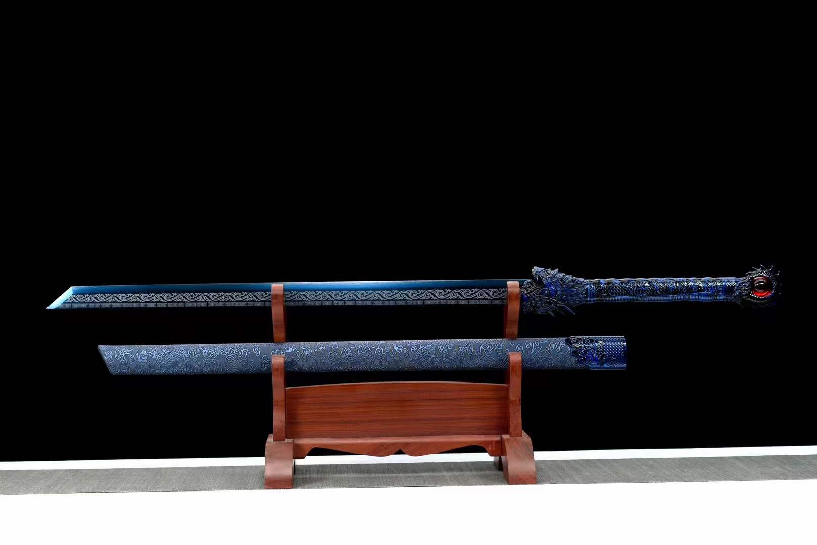 Handmade Blue Flame High Manganese Steel Chinese Sword - Tophatter Daily Deals