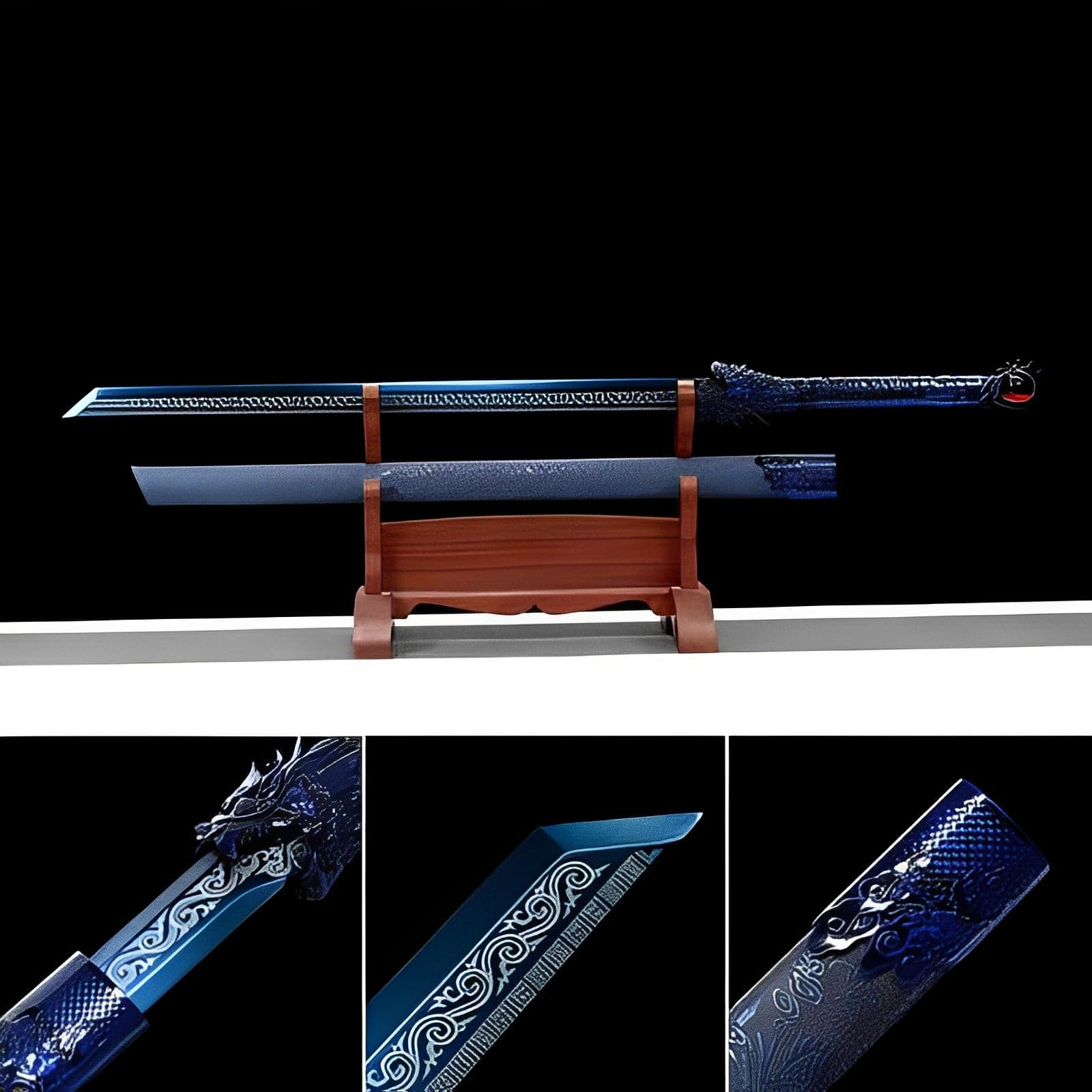 Handmade Blue Flame High Manganese Steel Chinese Sword - Tophatter Daily Deals