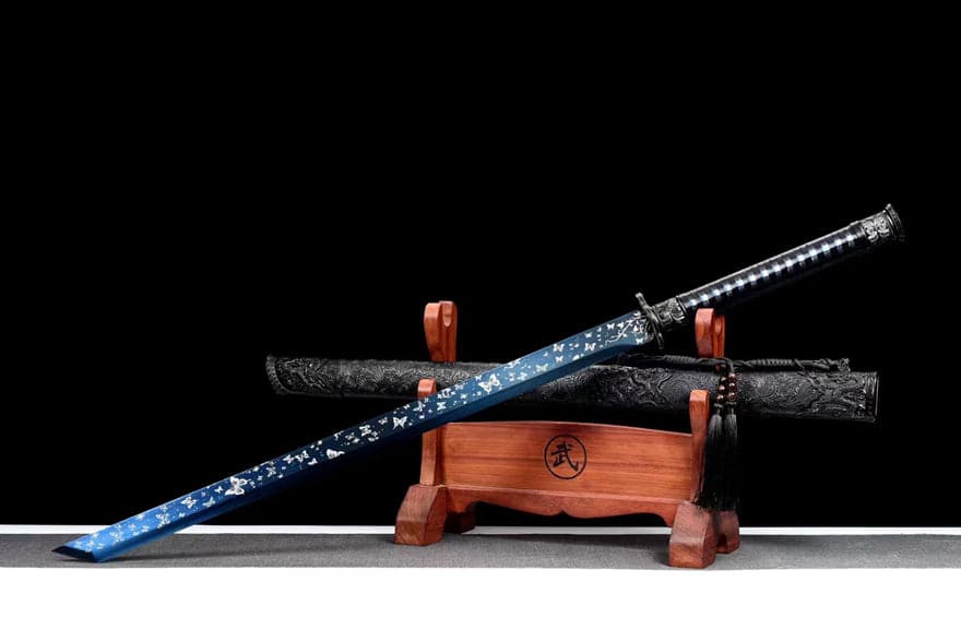 Handmade Butterfly Dance High Manganese Steel Chinese Sword With Blue Blade - Tophatter Daily Deals