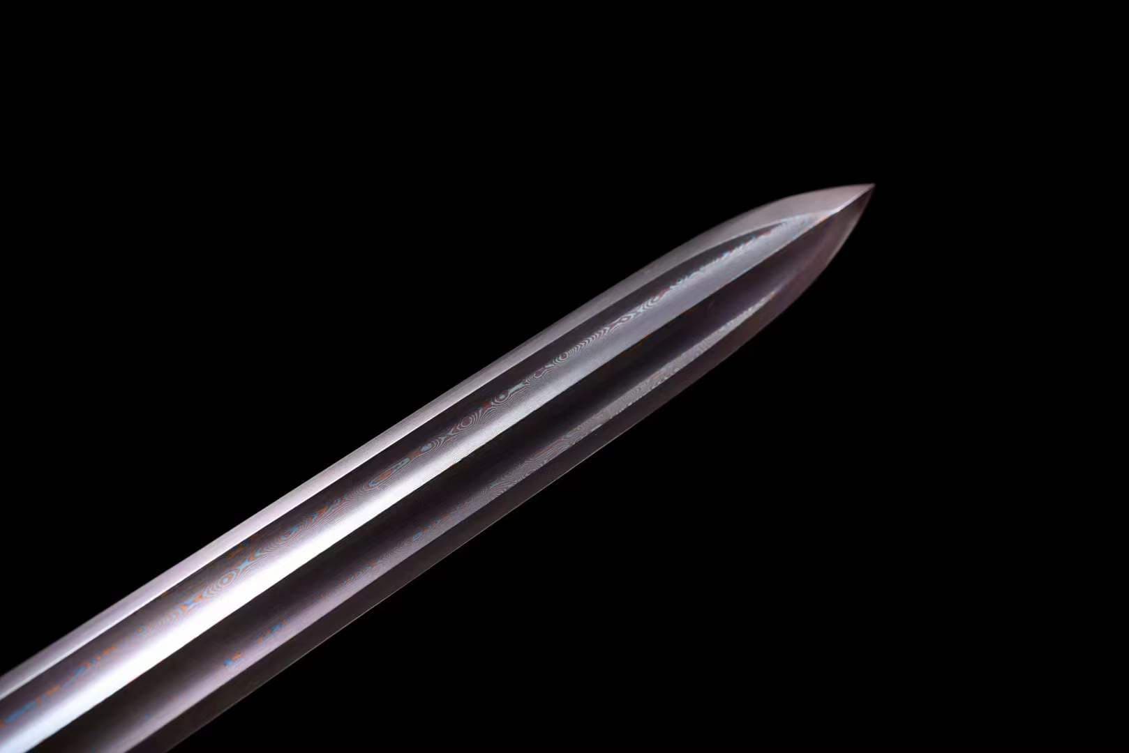 Handmade Chinese Han Dynasty 青雲 Sword Damascus Steel Blade baking blue - Tophatter Daily Deals