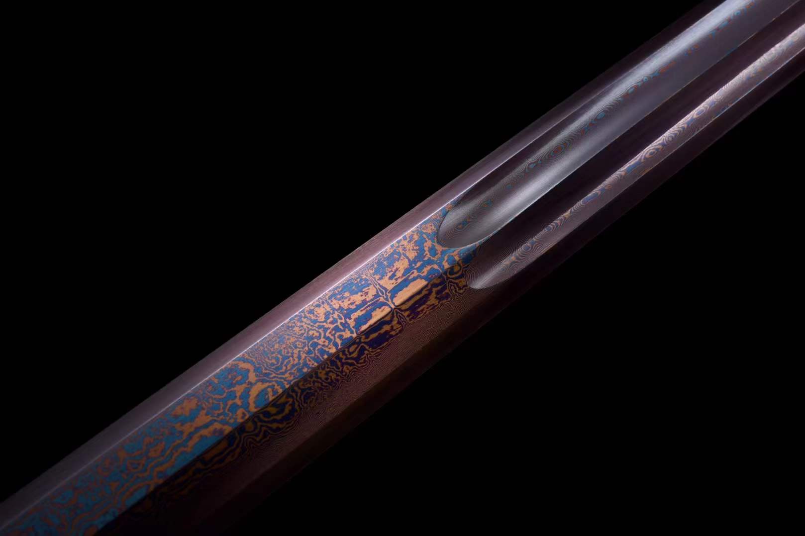 Handmade Chinese Han Dynasty 青雲 Sword Damascus Steel Blade baking blue - Tophatter Daily Deals
