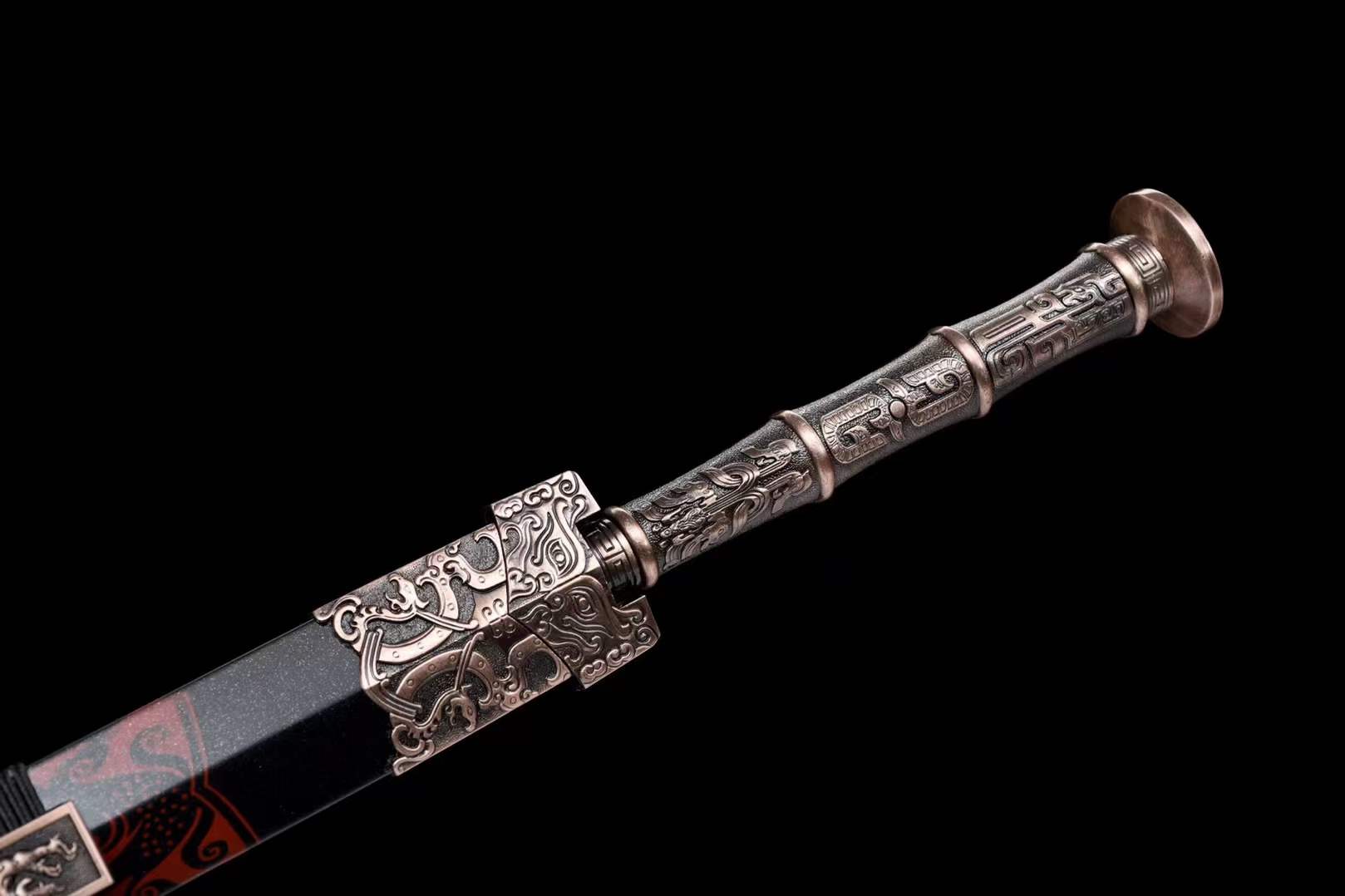 Handmade Chinese Han Dynasty 青雲 Sword Damascus Steel Blade baking blue - Tophatter Daily Deals