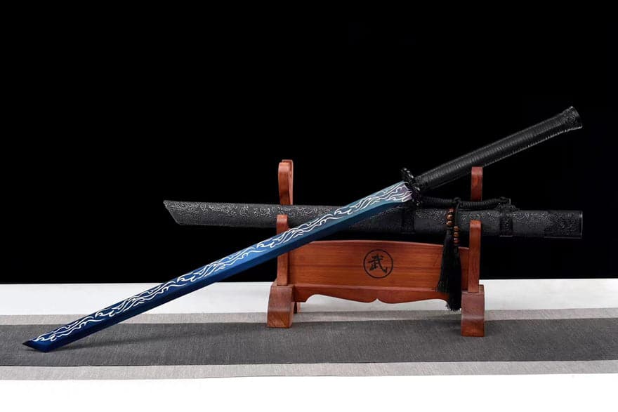 Handmade Corpse Dragon Cold Flame High manganese steel one piece Chinese Sword - Tophatter Daily Deals
