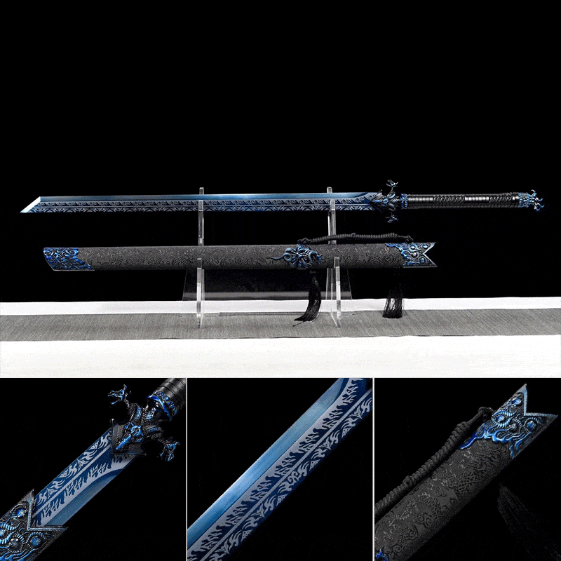 Handmade Devil King Chinese Sword With Blue - Tophatter Daily Deals