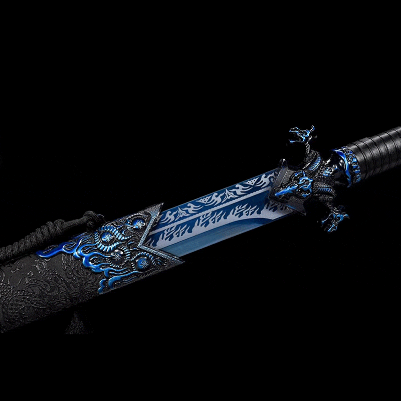 Handmade Devil King Chinese Sword With Blue - Tophatter Daily Deals