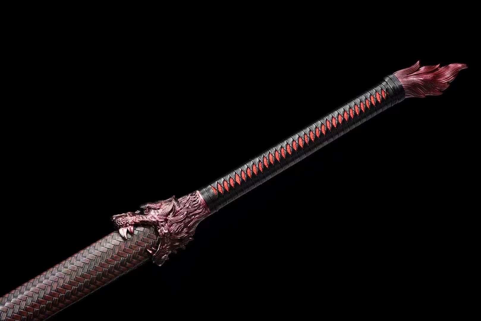 Handmade Devour the Moon Manganese Steel Chinese Sword With Blue Blade - Tophatter Daily Deals