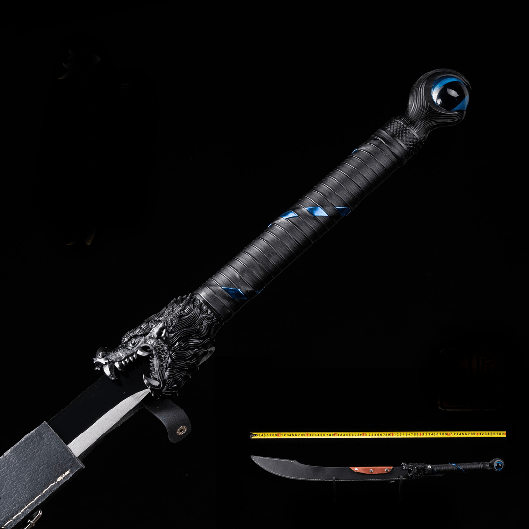 Handmade Dragon Battle Blade Manganese Steel Chinese Sword Black & White - Tophatter Daily Deals