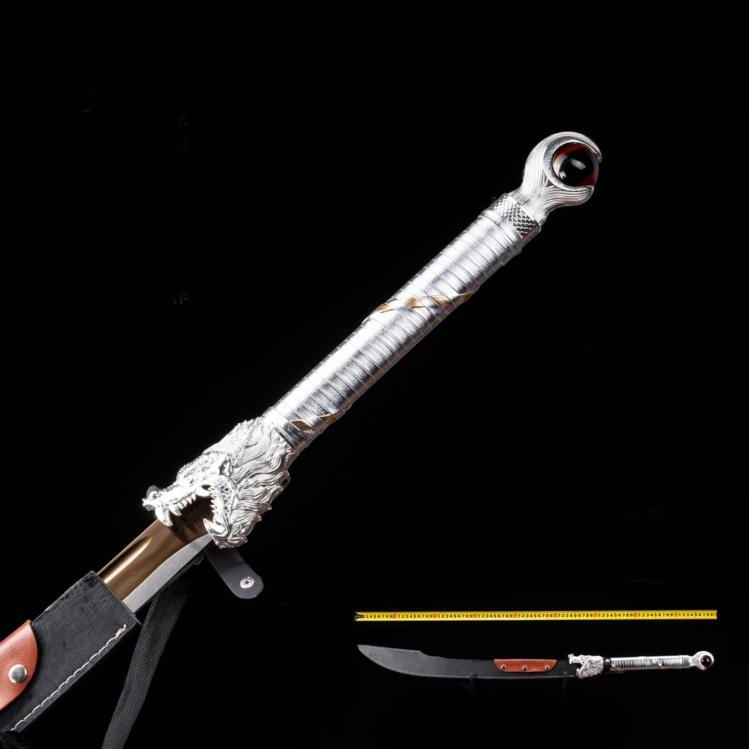 Handmade Dragon Battle Blade Manganese Steel Chinese Sword Black & White - Tophatter Daily Deals