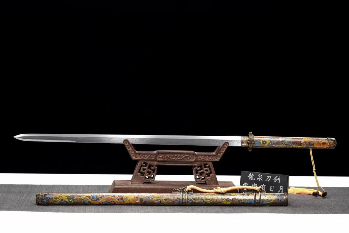 Handmade Dragon Flame 608 Pattern Steel Tang Sword - Tophatter Daily Deals