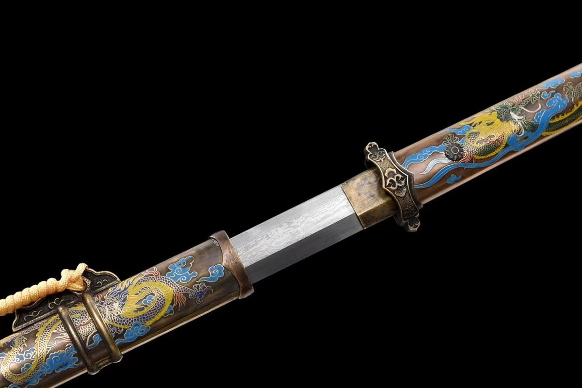Handmade Dragon Flame 608 Pattern Steel Tang Sword - Tophatter Daily Deals