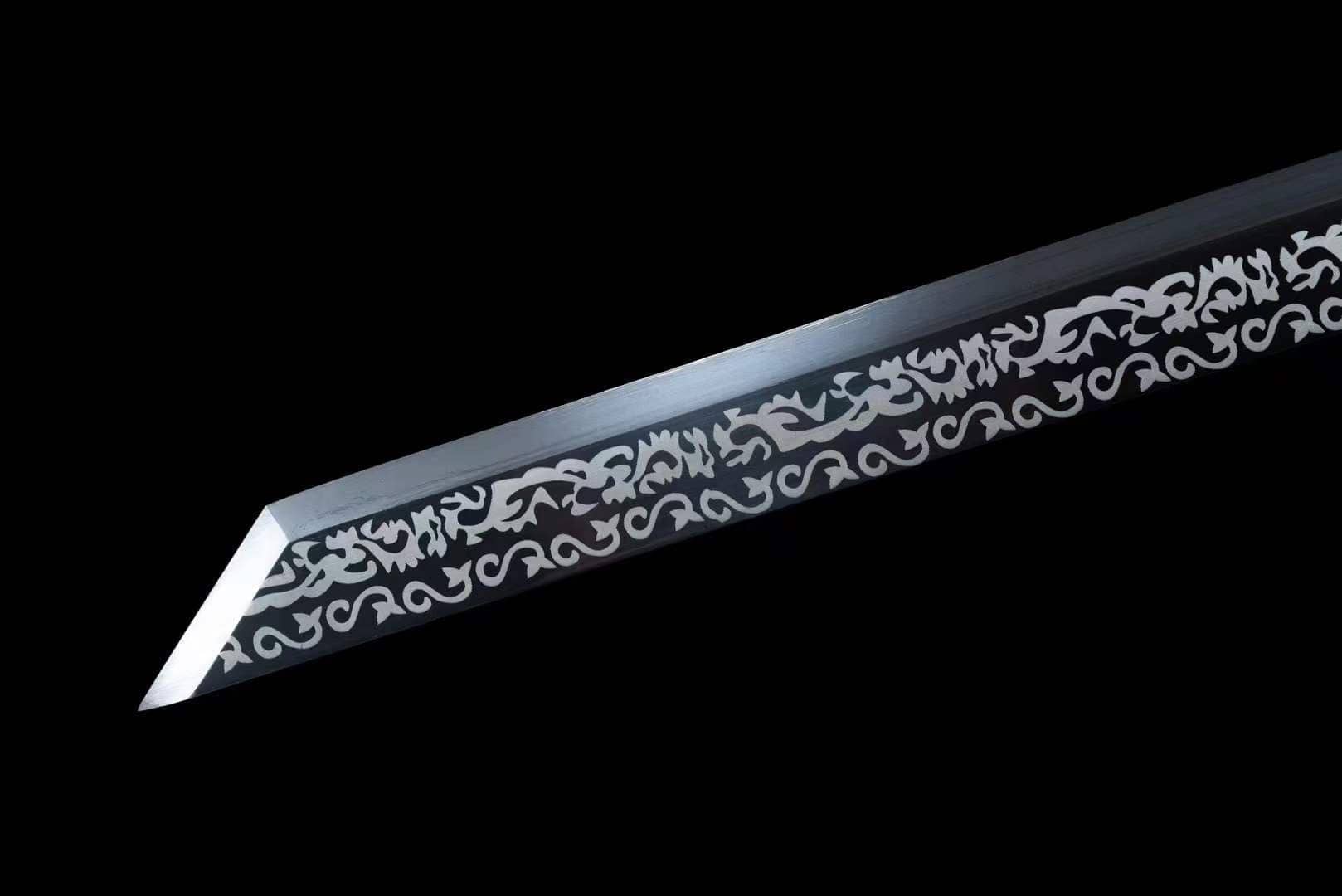 Handmade Dragon King Battle Blade With Black scabbard - Tophatter Daily Deals