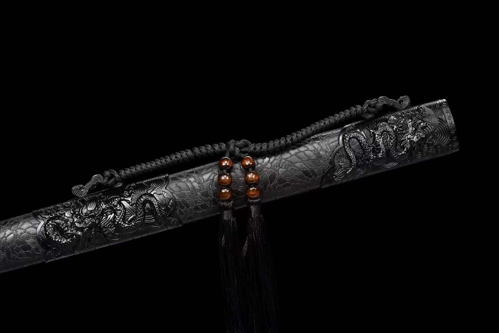 Handmade Dragon King Battle Blade With Black scabbard - Tophatter Daily Deals