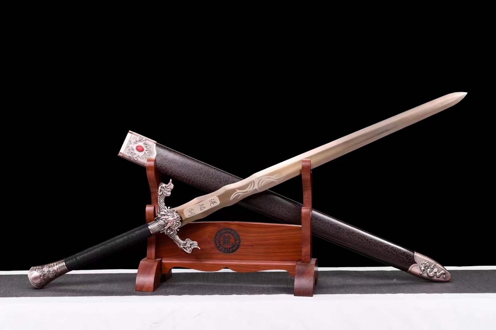 Handmade Dragon Scale Chinese Sword With Gold - Tophatter Daily Deals