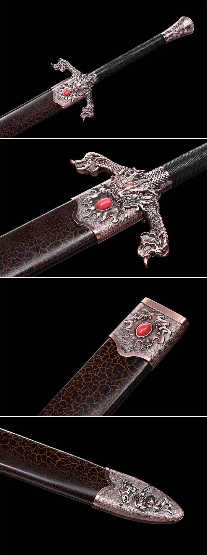 Handmade Dragon Scale Chinese Sword With Gold - Tophatter Daily Deals