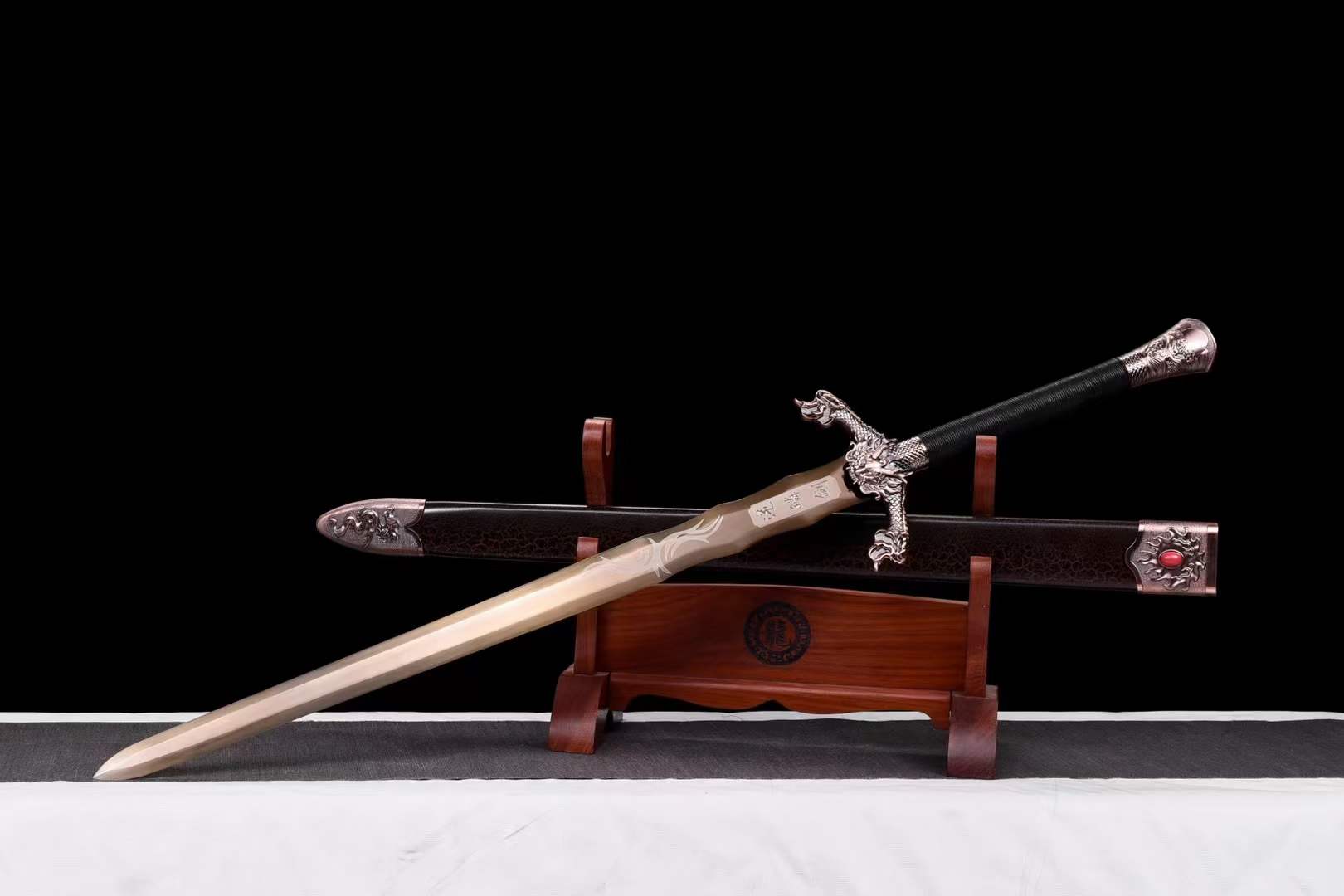 Handmade Dragon Scale Chinese Sword With Gold - Tophatter Daily Deals