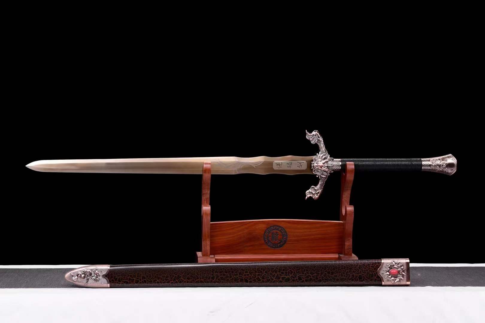 Handmade Dragon Scale Chinese Sword With Gold - Tophatter Daily Deals