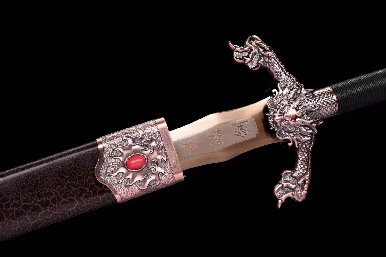 Handmade Dragon Scale Chinese Sword With Gold - Tophatter Daily Deals