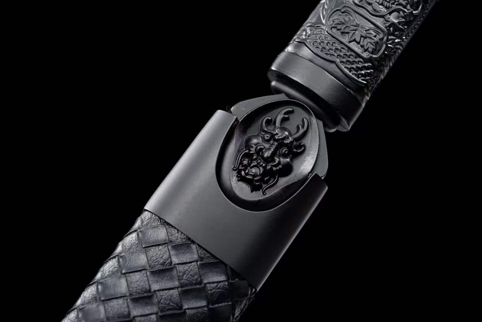 Handmade Dragon Slayer Manganese Steel Chinese Sword With Black Blade - Tophatter Daily Deals