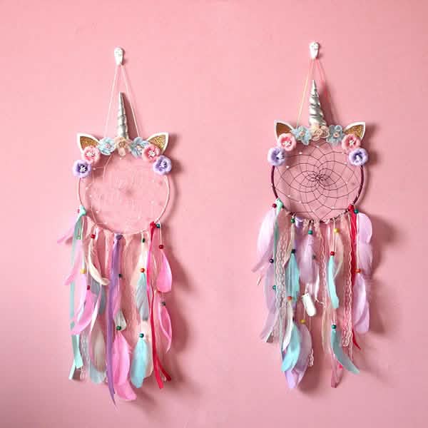 Handmade Feather Dream Catcher Wall Hanging Decoration Furniture & Decor - Tophatter Daily Deals