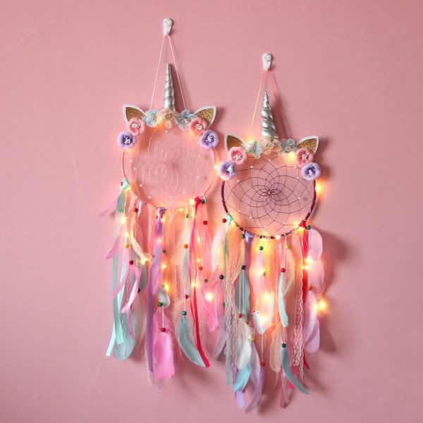 Handmade Feather Dream Catcher Wall Hanging Decoration Furniture & Decor - Tophatter Daily Deals