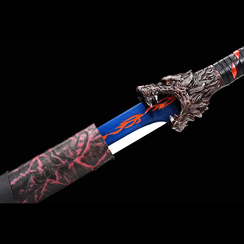 Handmade Flame-Eating Wolf Fury Manganese Steel Chinese Sword - Tophatter Daily Deals