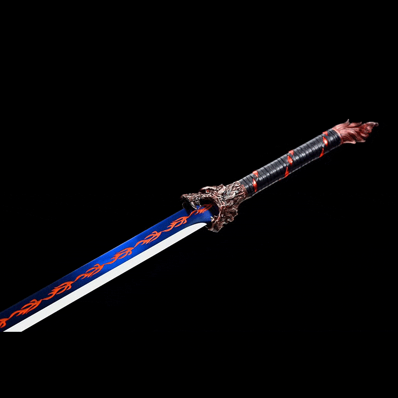 Handmade Flame-Eating Wolf Fury Manganese Steel Chinese Sword - Tophatter Daily Deals