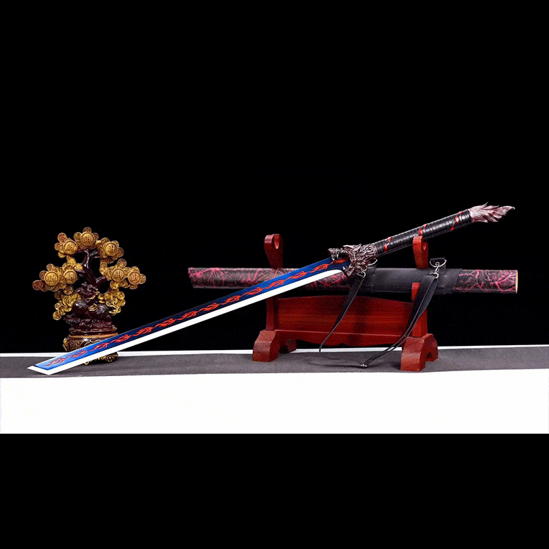 Handmade Flame-Eating Wolf Fury Manganese Steel Chinese Sword - Tophatter Daily Deals