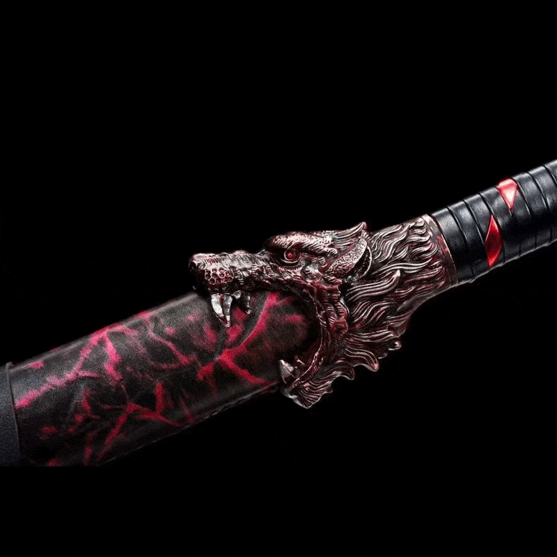 Handmade Flame-Eating Wolf Fury Manganese Steel Chinese Sword - Tophatter Daily Deals