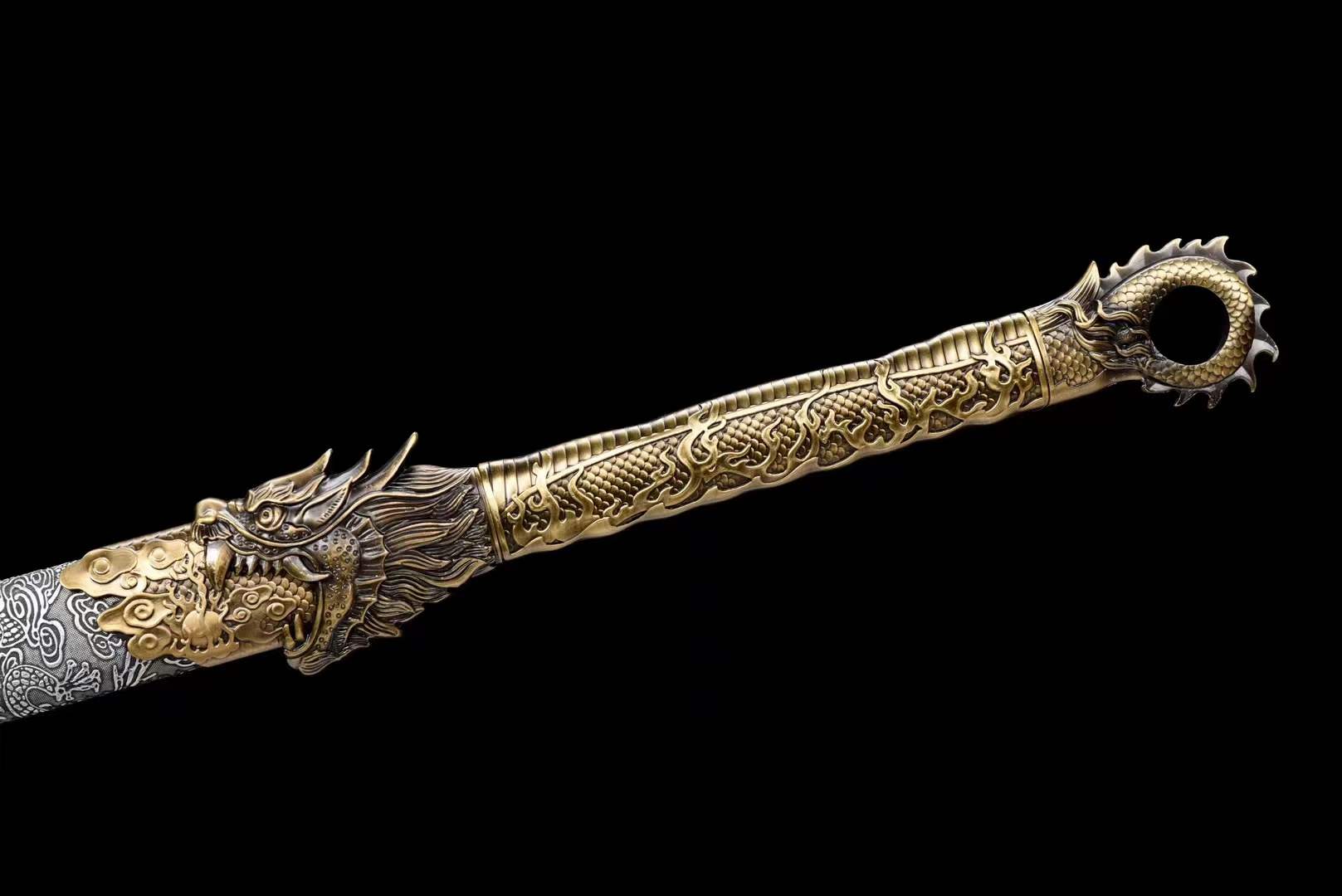 Handmade Golden Dragon Chinese Sword With Golden Blade - Tophatter Daily Deals