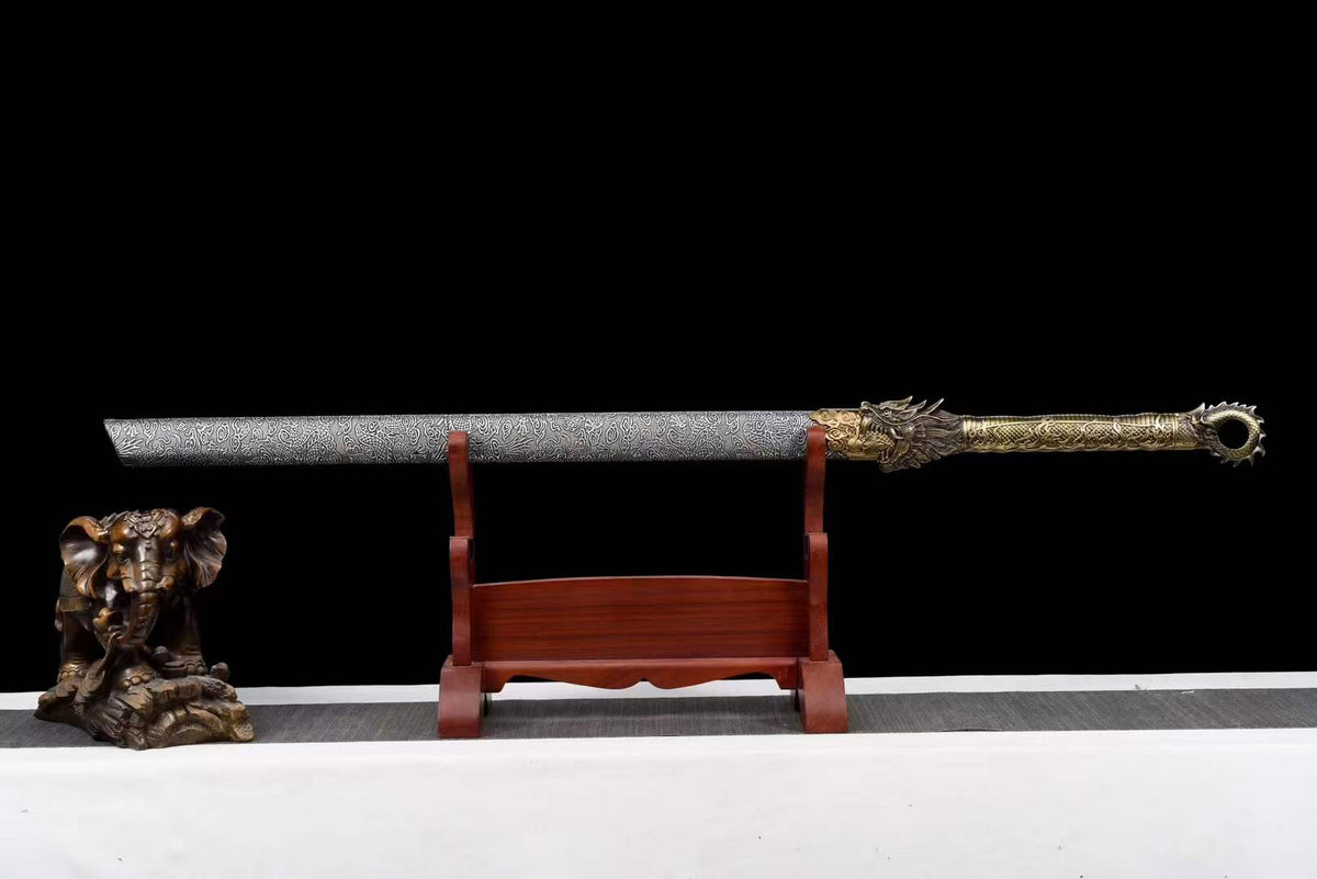 Handmade Golden Dragon Chinese Sword With Golden Blade - Tophatter Daily Deals