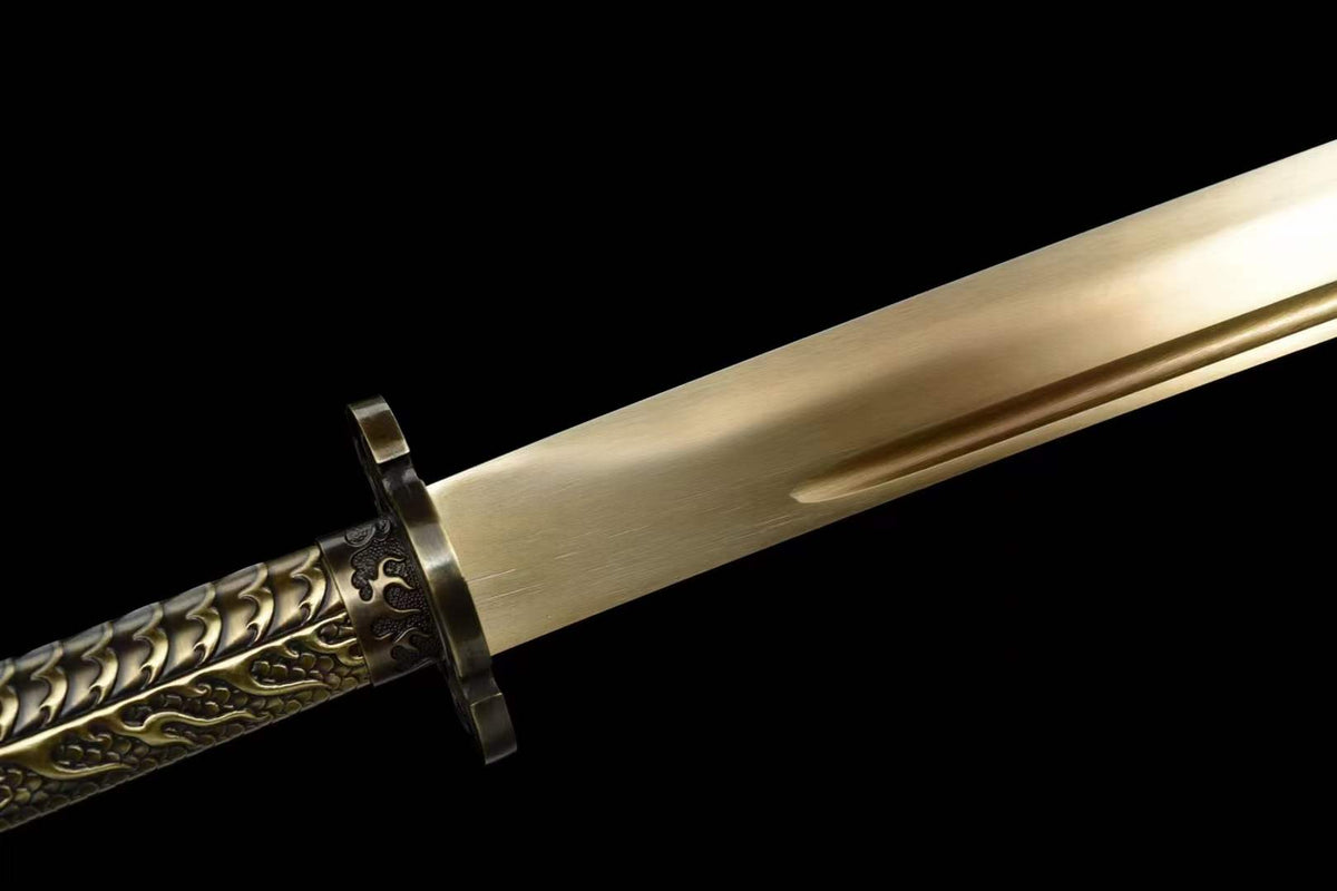 Handmade Golden Dragon High Manganese Steel Chinese Sword - Tophatter Daily Deals