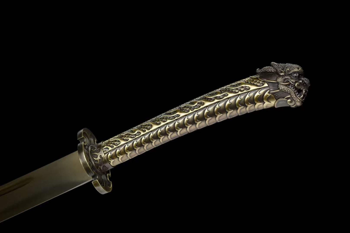 Handmade Golden Dragon High Manganese Steel Chinese Sword - Tophatter Daily Deals