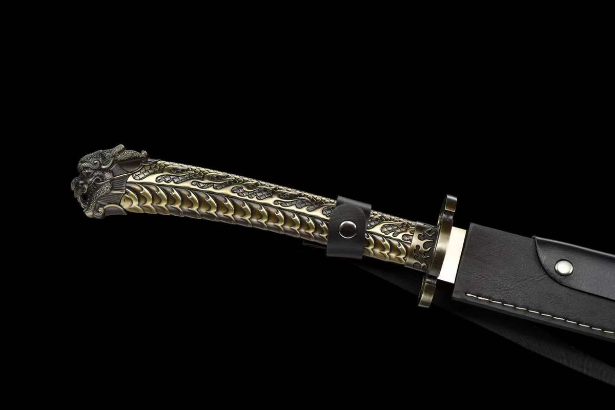 Handmade Golden Dragon High Manganese Steel Chinese Sword - Tophatter Daily Deals