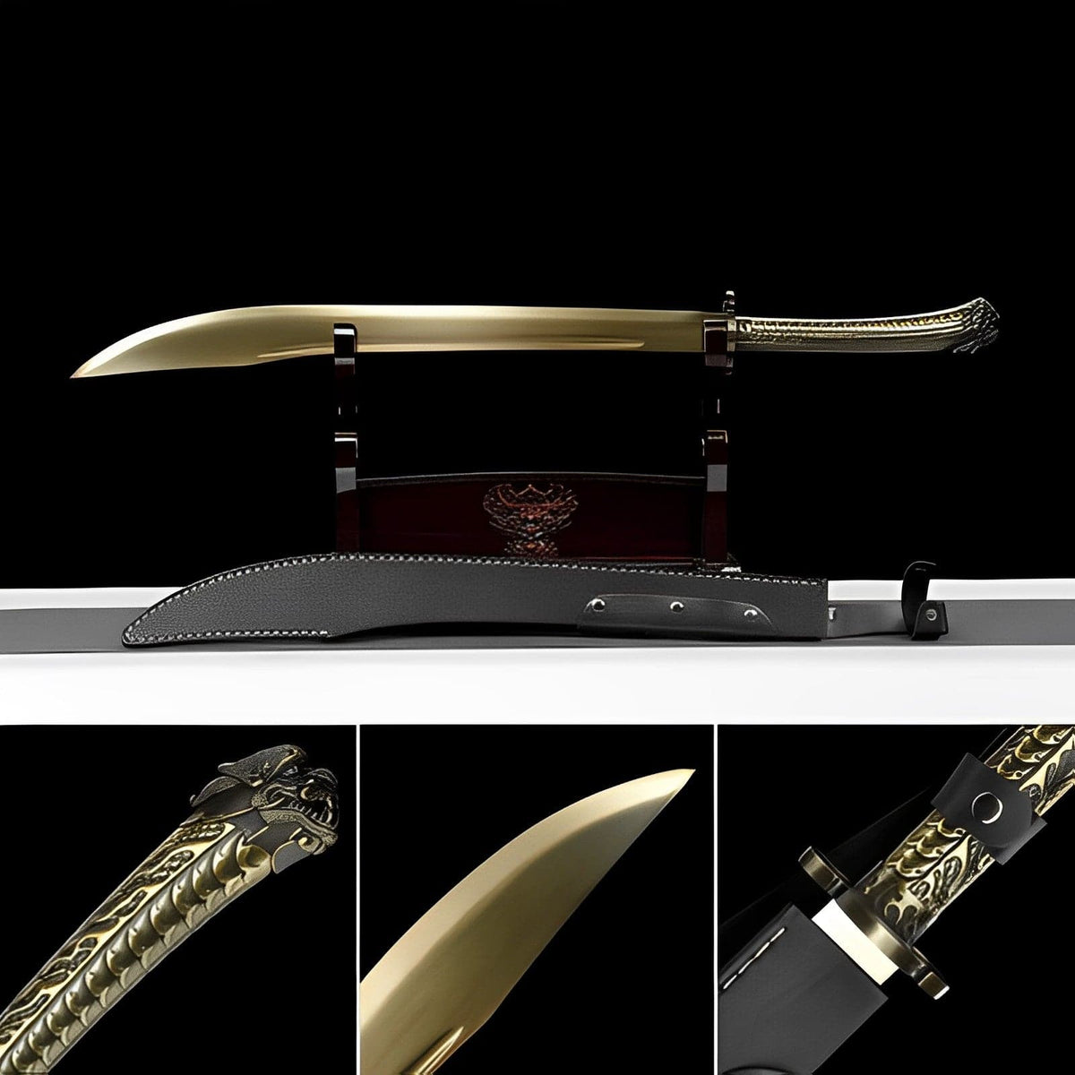 Handmade Golden Dragon High Manganese Steel Chinese Sword - Tophatter Daily Deals