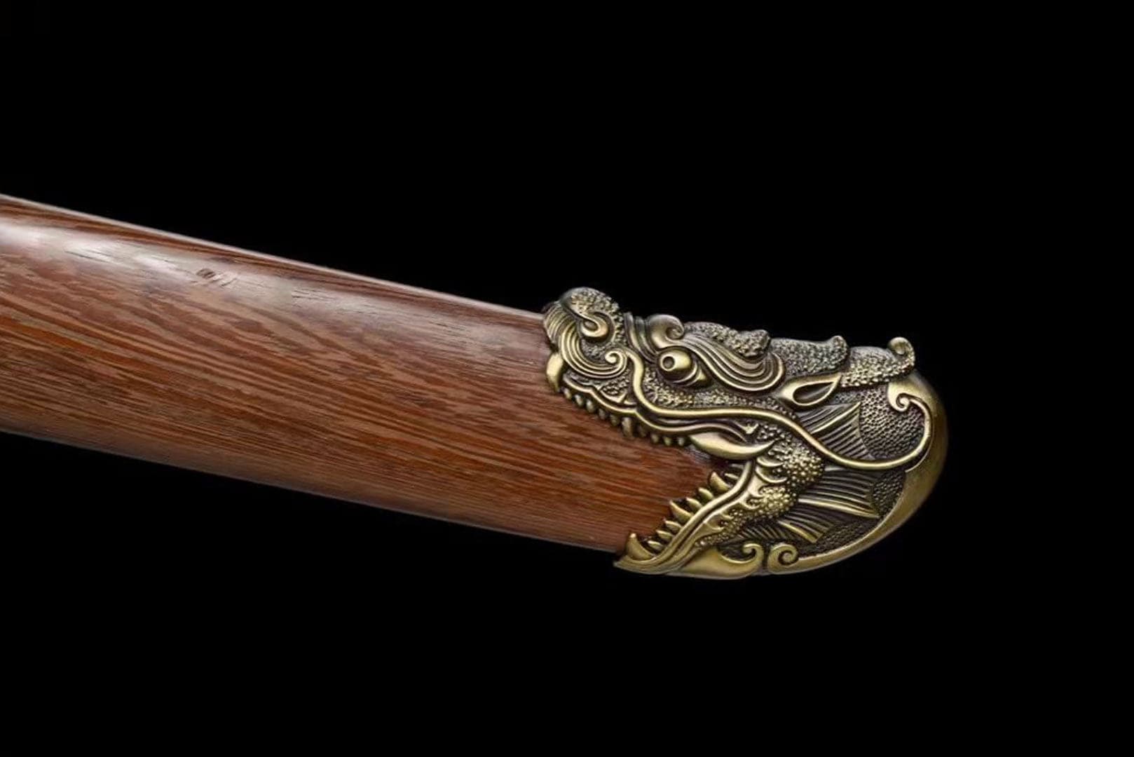 Handmade Golden Dragon Rosewood One-piece handle - Tophatter Daily Deals