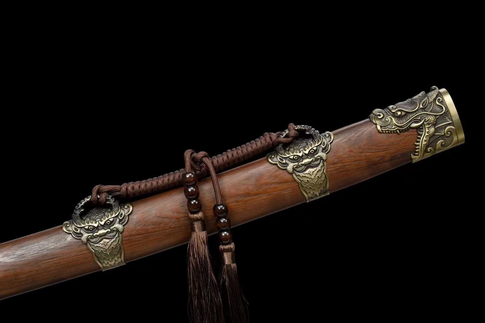 Handmade Golden Dragon Rosewood One-piece handle - Tophatter Daily Deals