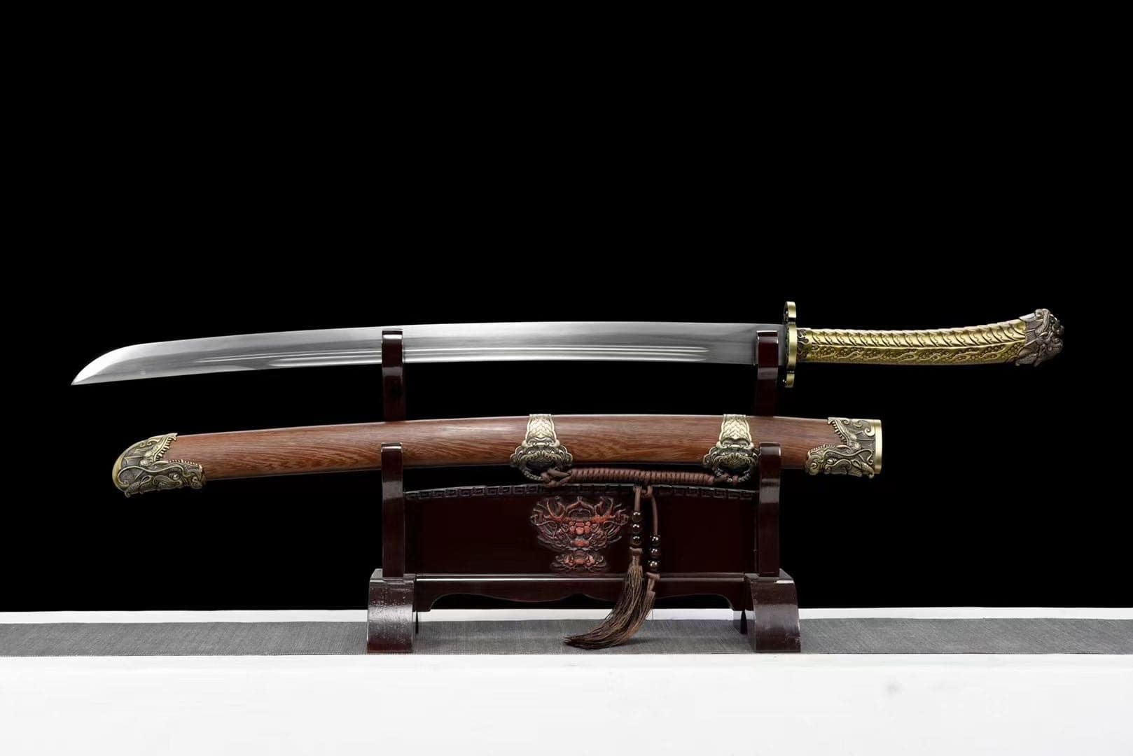 Handmade Golden Dragon Rosewood One-piece handle - Tophatter Daily Deals