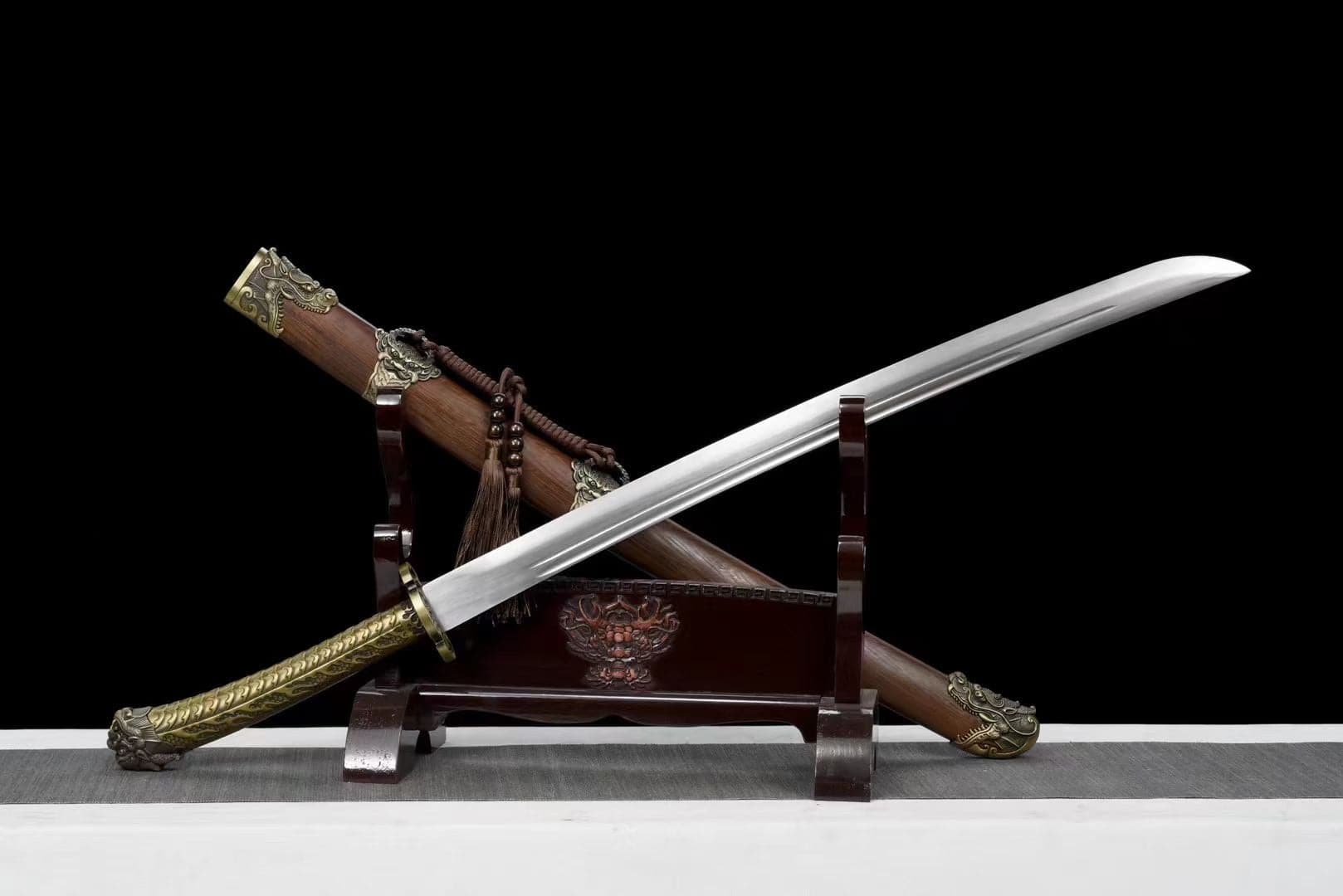 Handmade Golden Dragon Rosewood One-piece handle - Tophatter Daily Deals