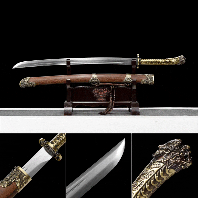 Handmade Golden Dragon Rosewood One-piece handle - Tophatter Daily Deals