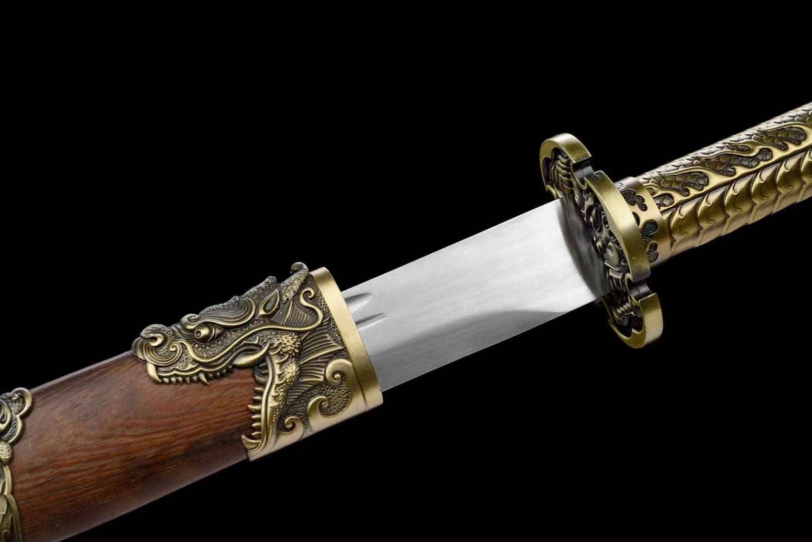 Handmade Golden Dragon Rosewood One-piece handle - Tophatter Daily Deals