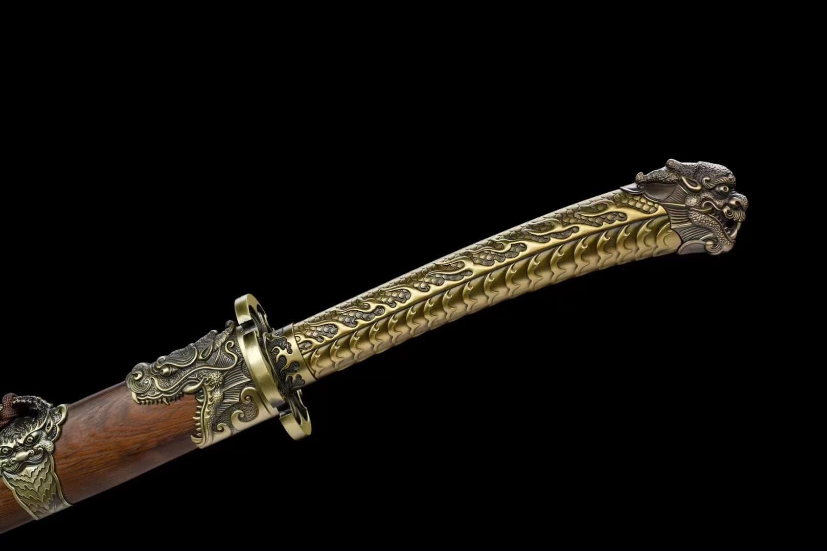 Handmade Golden Dragon Rosewood One-piece handle - Tophatter Daily Deals
