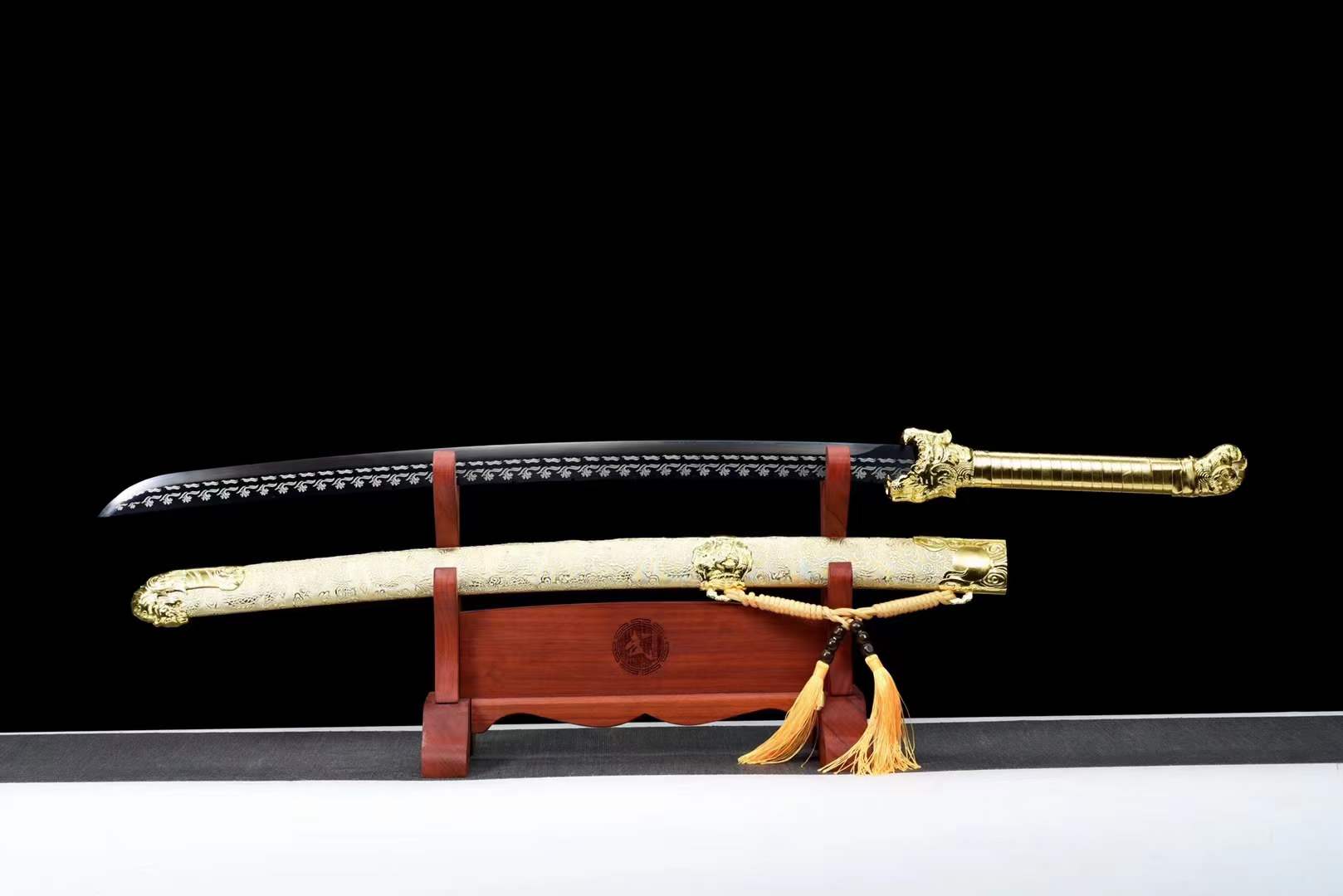 Handmade Golden Tiger Chop Chinese Sword With Golden - Tophatter Daily Deals